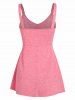Button Fit And Flare Space Dye Tank Top -  
