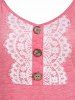Button Fit And Flare Space Dye Tank Top -  