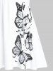 Haut à Bretelle Papillon Imprimé à Volants - Blanc 2X