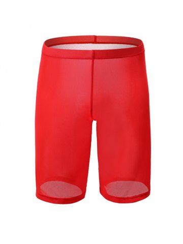Sexy Plain Pinhole Mesh High Waist Shorts
