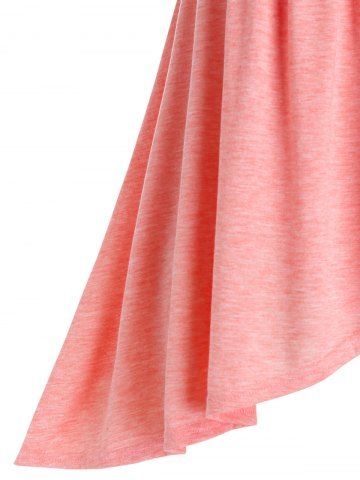 

Plus Size High Low Marled Tulip Top with Keyhole, Light pink