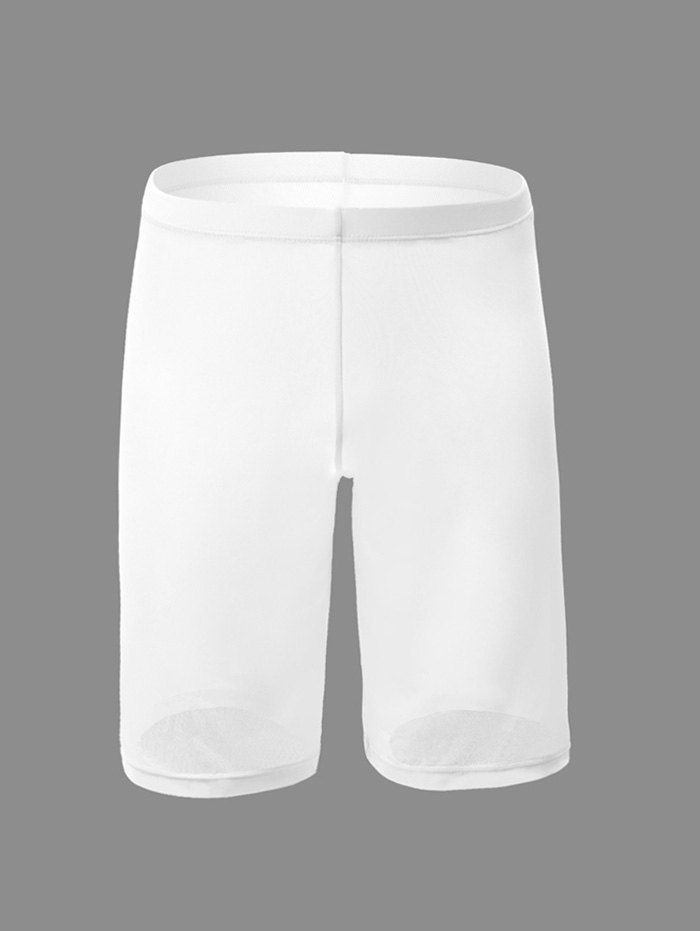 Buy Sexy Plain Pinhole Mesh High Waist Shorts  