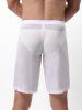 Sexy Plain Pinhole Mesh High Waist Shorts -  