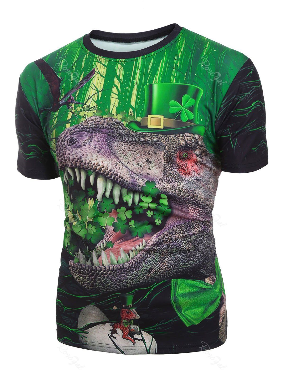Buy Dinosaur Pattern Leisure Short Sleeves T-shirt  