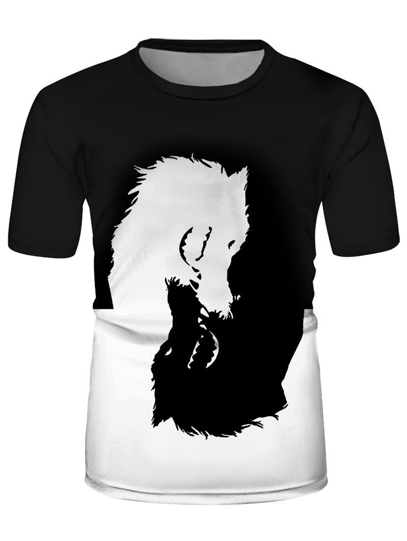 

Yin And Yang Wolf Graphic Casual Short Sleeve Tee, Multi