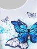 Butterflies Print Asymmetric Tank Top -  