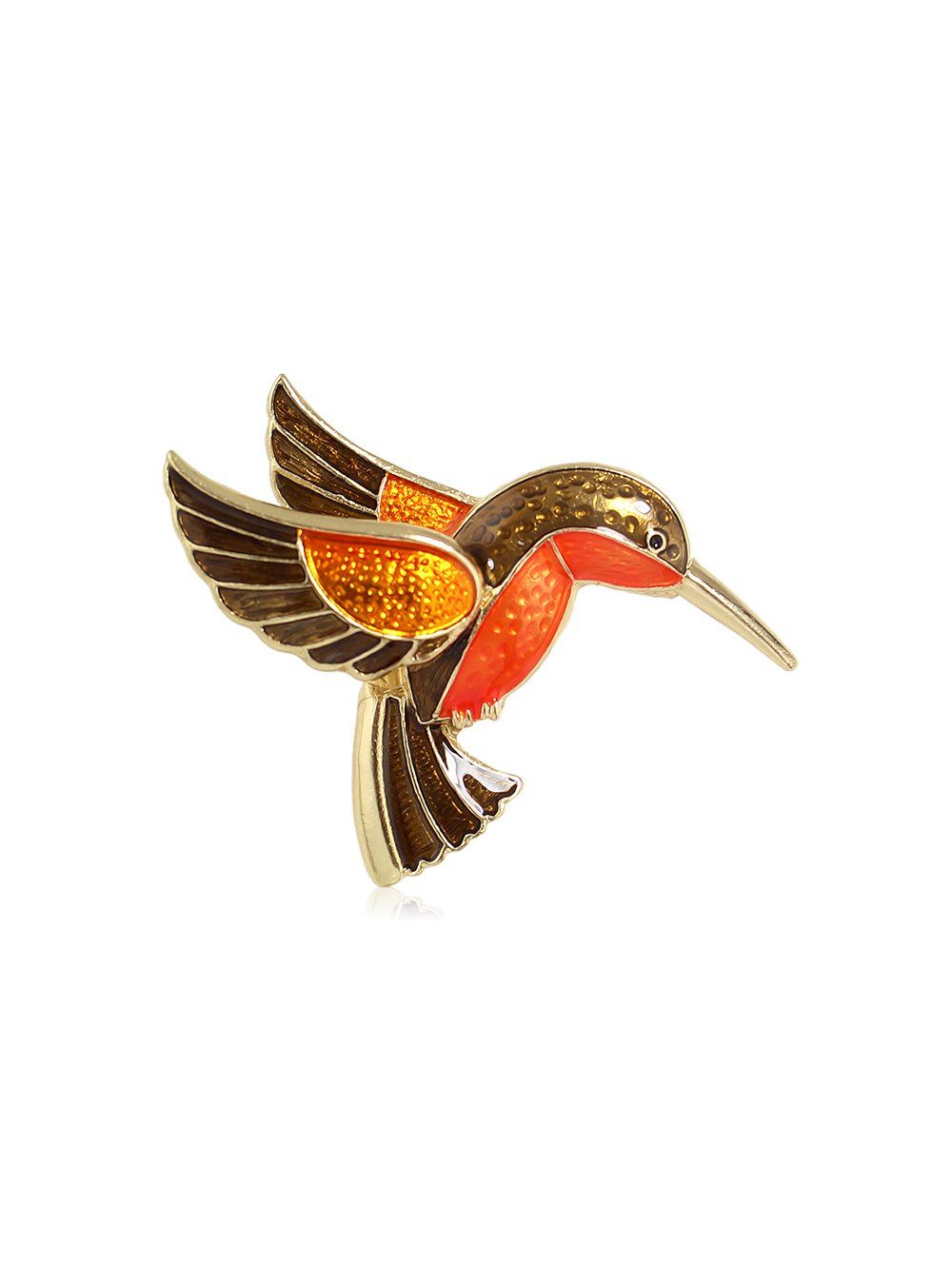 

Bird Shape Glazed Alloy Brooch, Brown