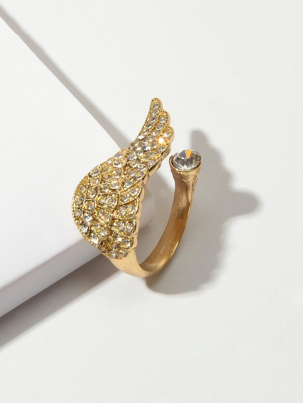 

Full Rhinestone Wing Ring, Gold