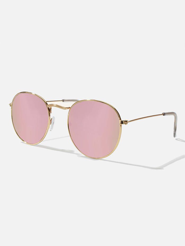 

Retro Metal Gradient Sunglasses, Light pink