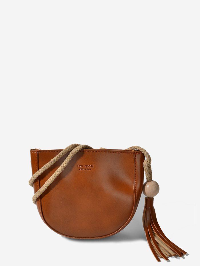 

Tassel Solid Crossbody Bag, Brown