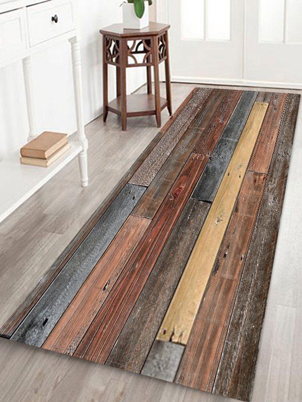 

Wood Pattern Fleece Floor Rug, Multi