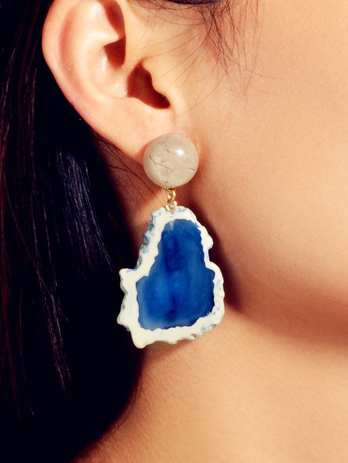 

Irregular Acrylic Stud Drop Earrings, Blue