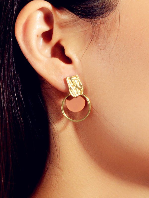 

Brief Round Textured Stud Earrings, Gold
