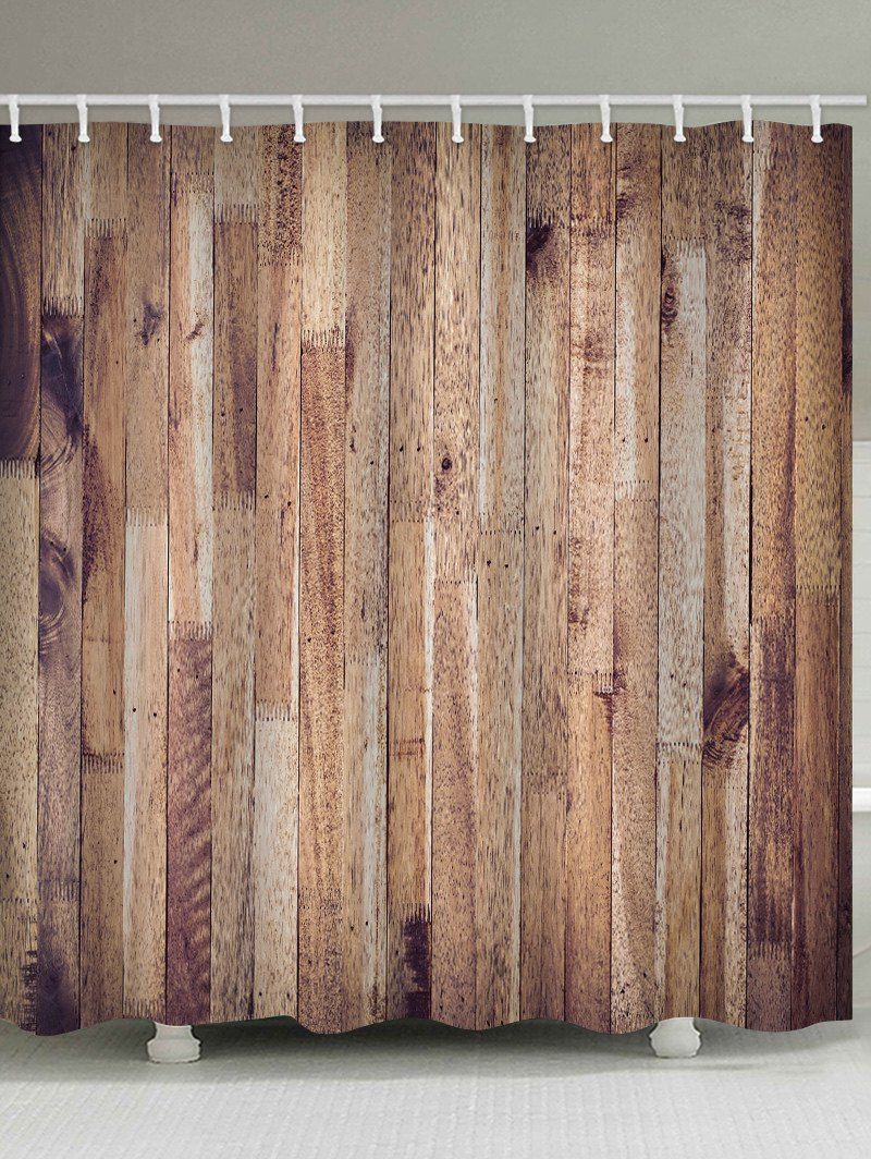 

Wooden Pattern Waterproof Shower Curtain, Multi