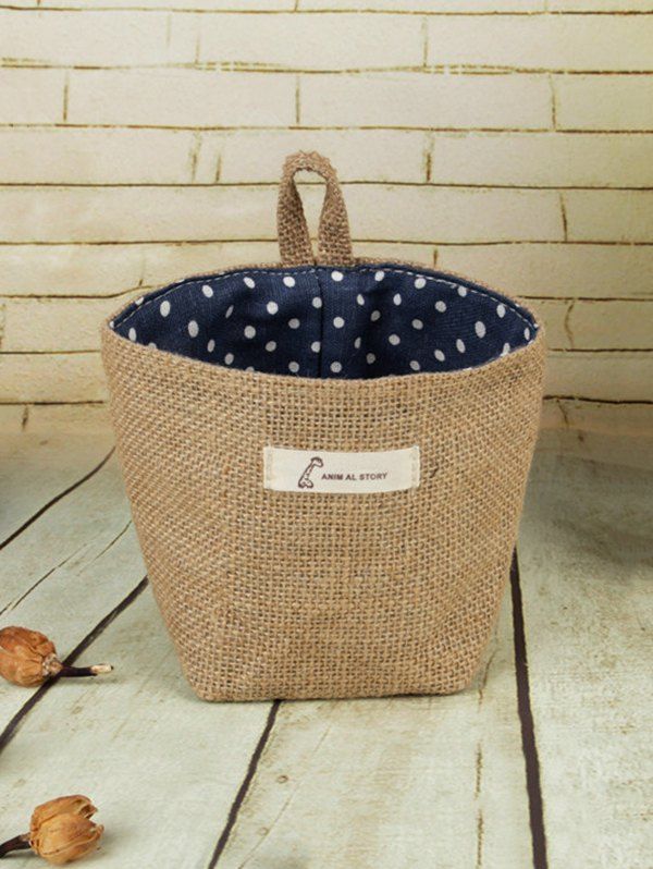 

Dots Striped Sacks Hanging Storage Basket, Multi-a