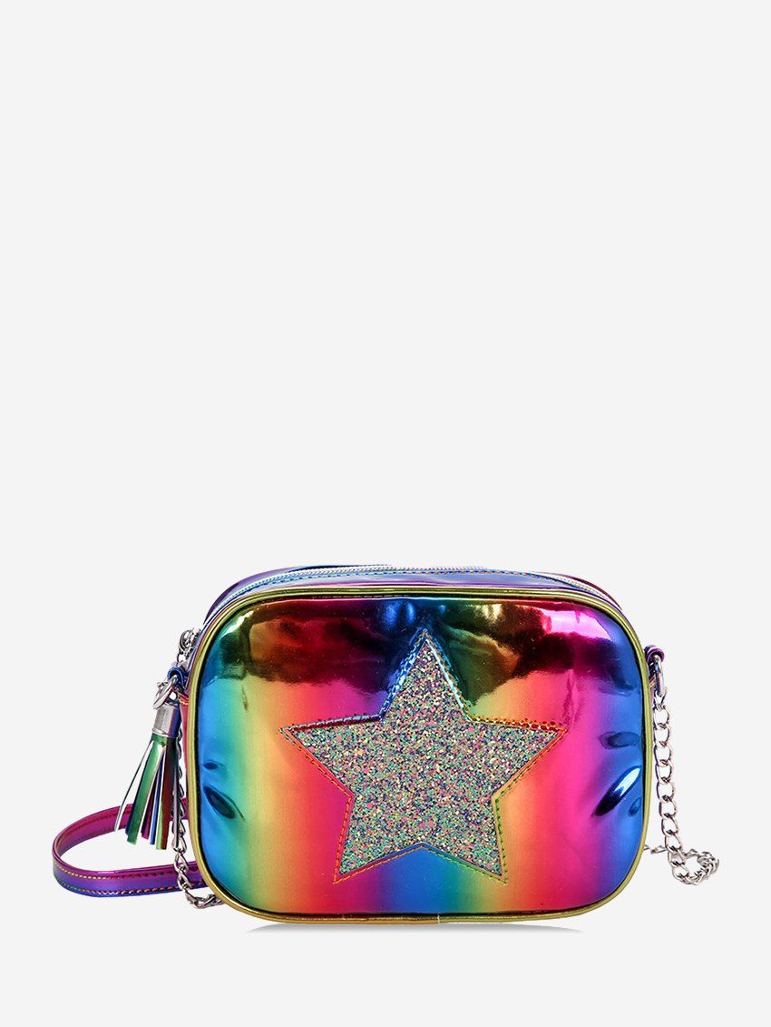 

Sequins Five-pointed Star Decor Crossbody Bag, Multi