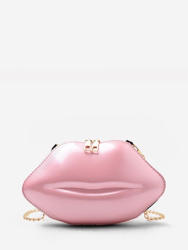 

Chain Lip Shape Small Crossbody Bag, Light pink