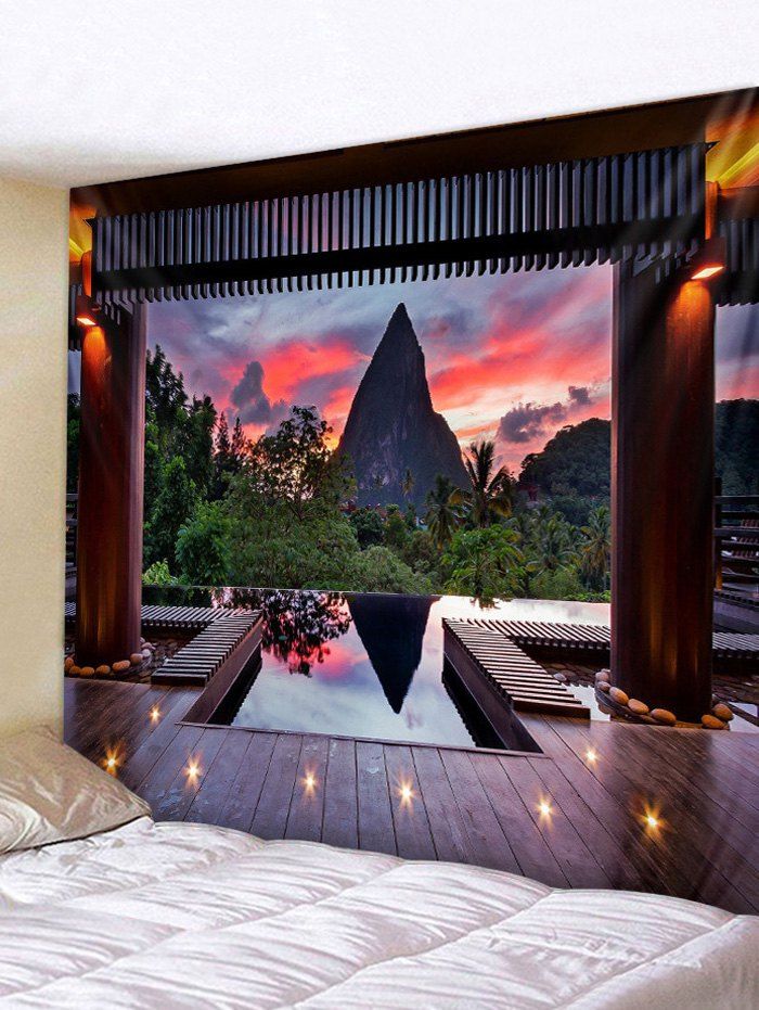 

Clouds Mountain 3D Print Wall Tapestry, Multi