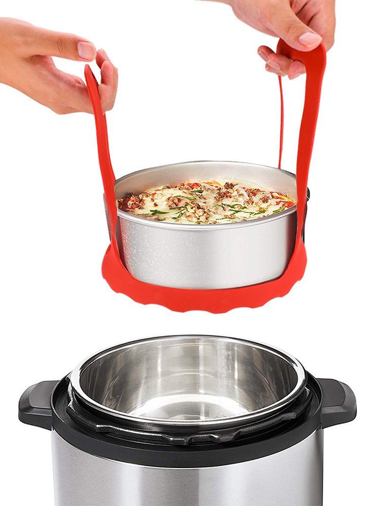 

Kitchen Tool Silicone Food Steamer Basket, Red