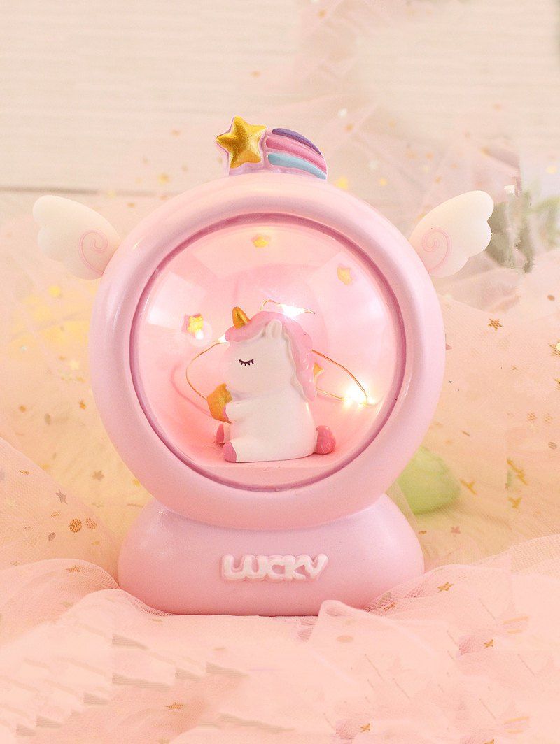 

Cartoon Unicorn Shape Bedroom LED Night Light, Pink