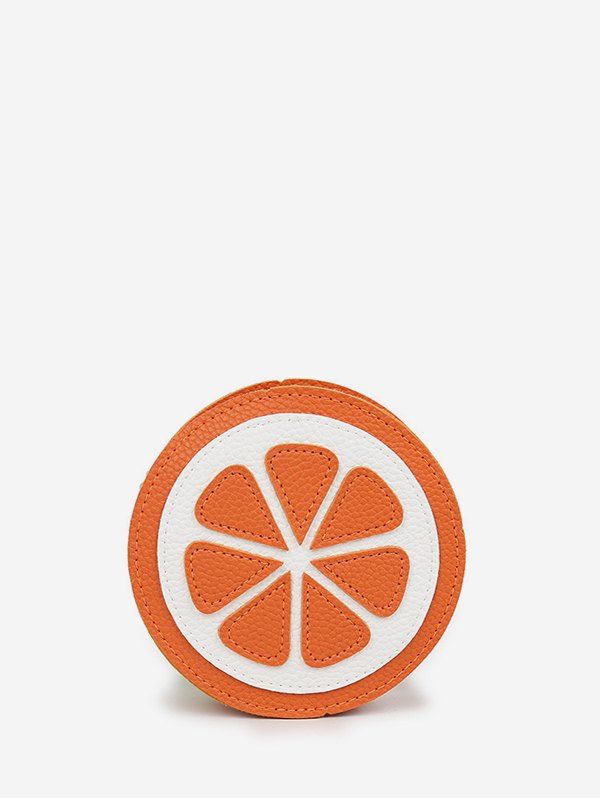 

Lemon Pattern Colorblock Canteen Bag, Papaya orange