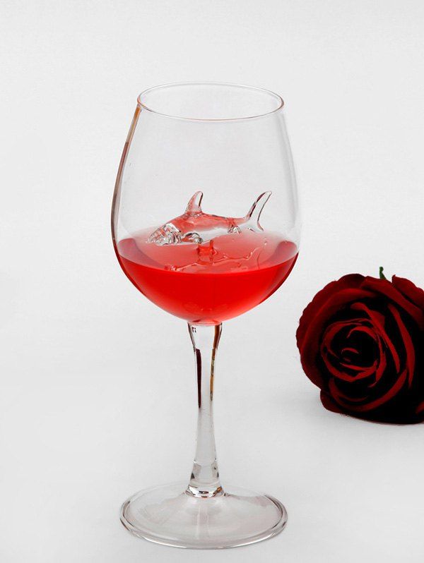 

Shark Shape Wine Glass Cup Goblet, Transparent