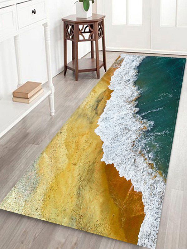 

3D Beach Waves Rug, Multi