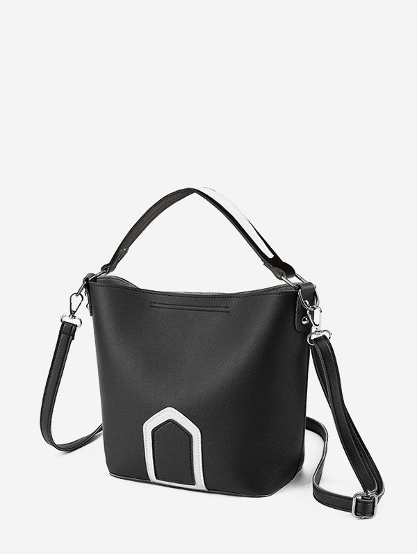 

Contrast With Handle Crossbody Bag, Black