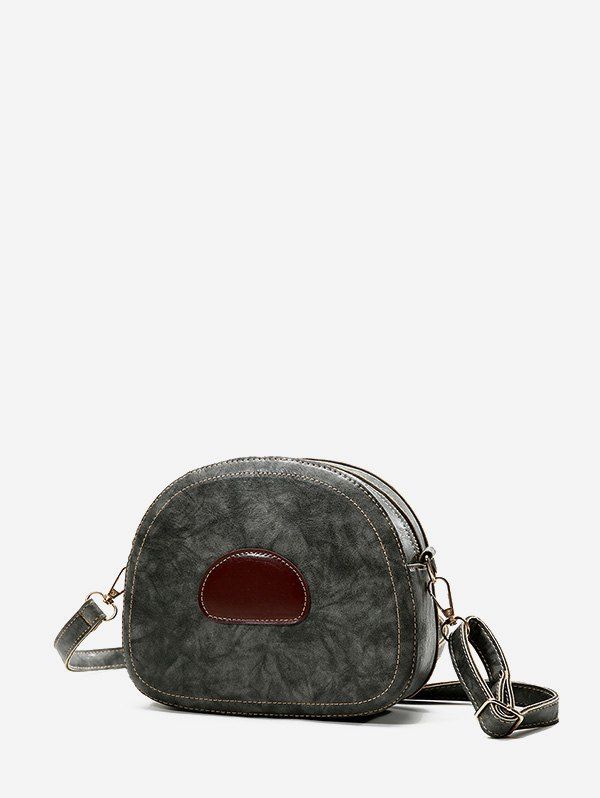 

Color Block PU Leather Spliced Crossbody Bag, Cloudy gray