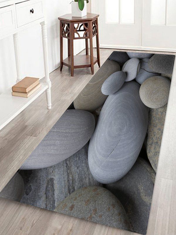 

3D Stone Pattern Water Absorption Area Rug, Multi
