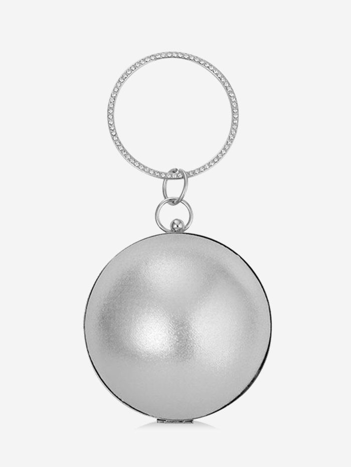 

Rhinestone Ball Shape Evening Bag, Silver