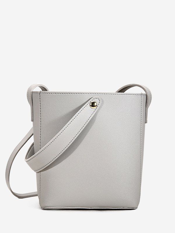 

Casual Solid Square Cross Body Bag, Light gray