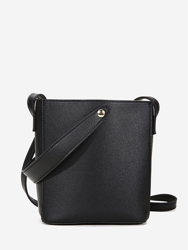 

Casual Solid Square Cross Body Bag, Black