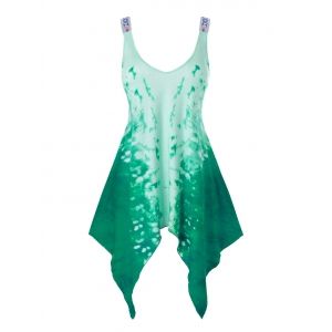 

Plus Size Tie Dye Hanky Hem Tank Top, Medium turquoise