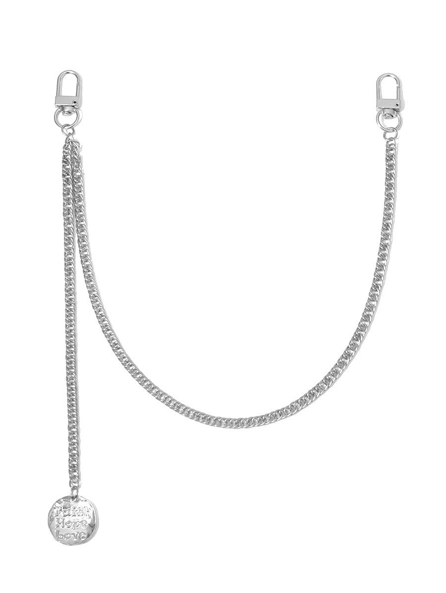 

Round Pendant U-shaped Hanging Waist Chain, Silver