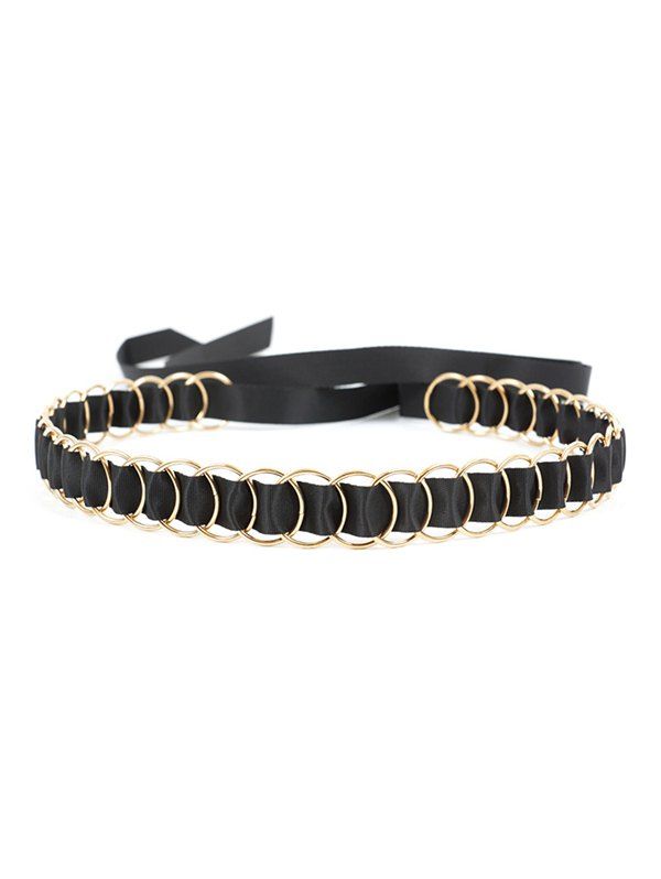 

Metal Rings Elastic Dress Belt, Black