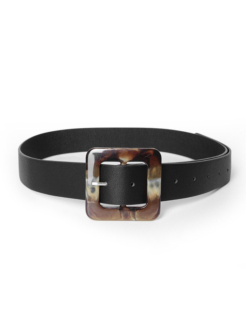 

Retro Square Dress Buckle Belt, Black