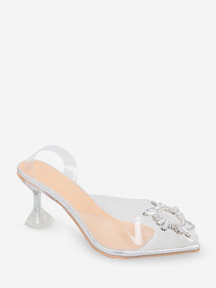 transparent rhinestone heels
