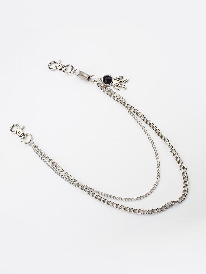 

Astronaut Pendant Trousers Hanging Waist Chain, Silver