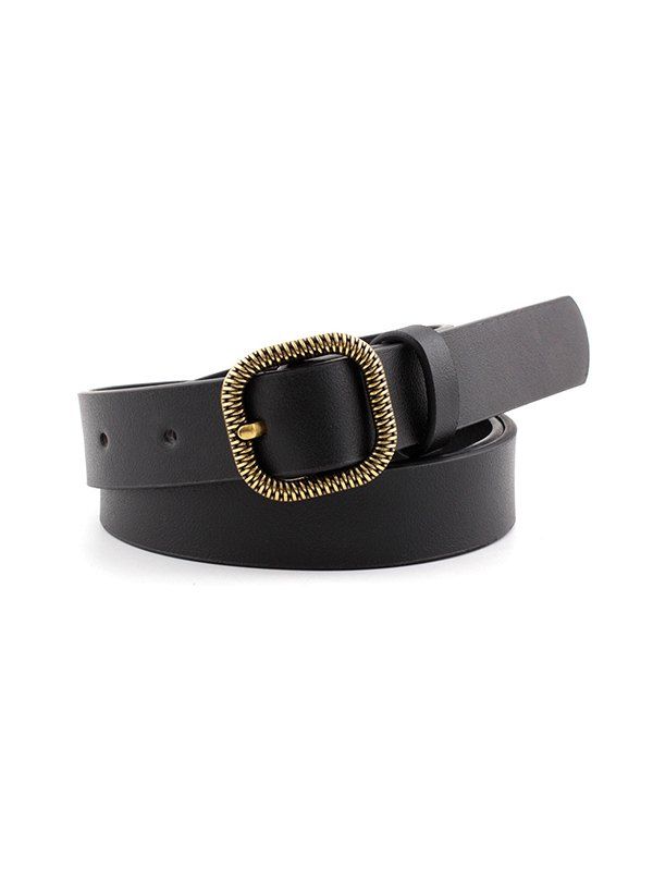 

Retro Square Buckle Belt, Black