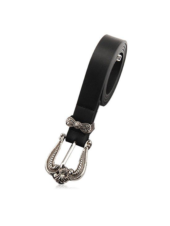 

Retro Carving Buckle Solid Belt, Black