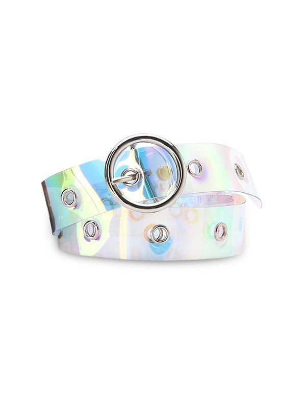 

Laser light Buckle Belt, Silver