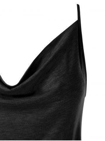 

Plus Size Cinched Cowl Neck Cami Top, Carbon gray