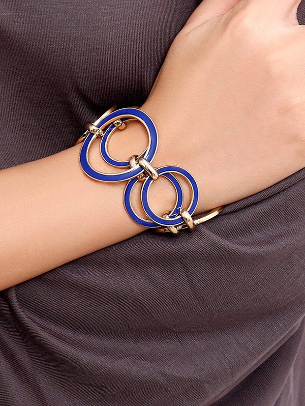 

Hollow Circles Alloy Bracelet, Gold
