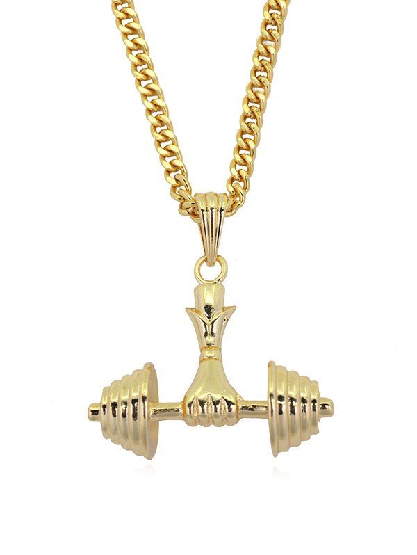 

Dumbbell Shape Pendant Necklace, Gold
