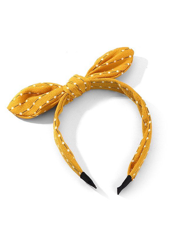 

Bowknot Geometric Striped Printed Hairband, Yellow