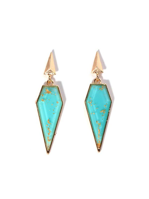 

Geometric Glitter Resin Faux Gemstone Earrings, Blue zircon