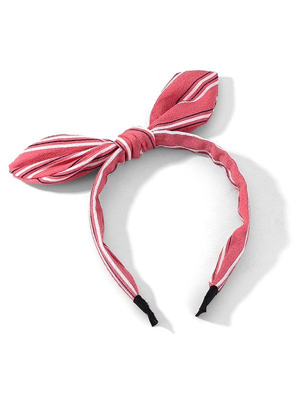 

Striped Printed Bowknot Hairband, Pink