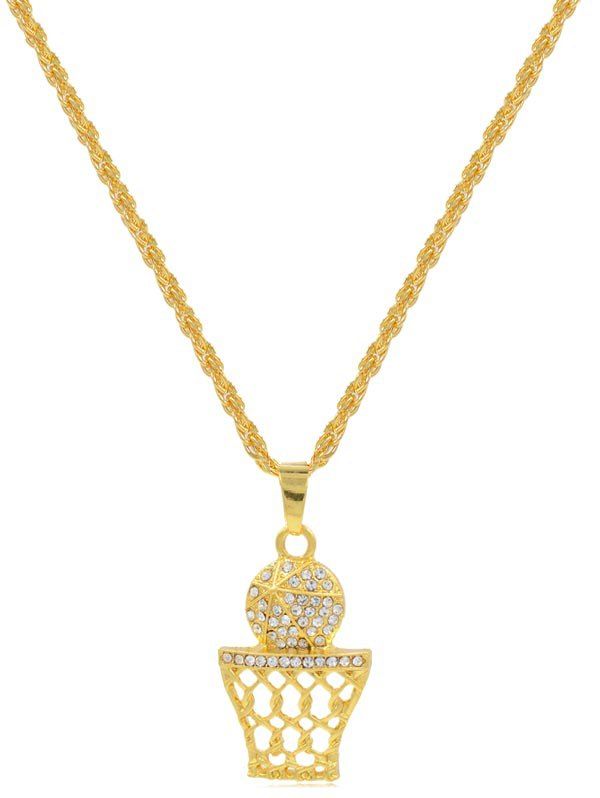 

Rhinestone Ball Basket Shape Pendant Necklace, Gold