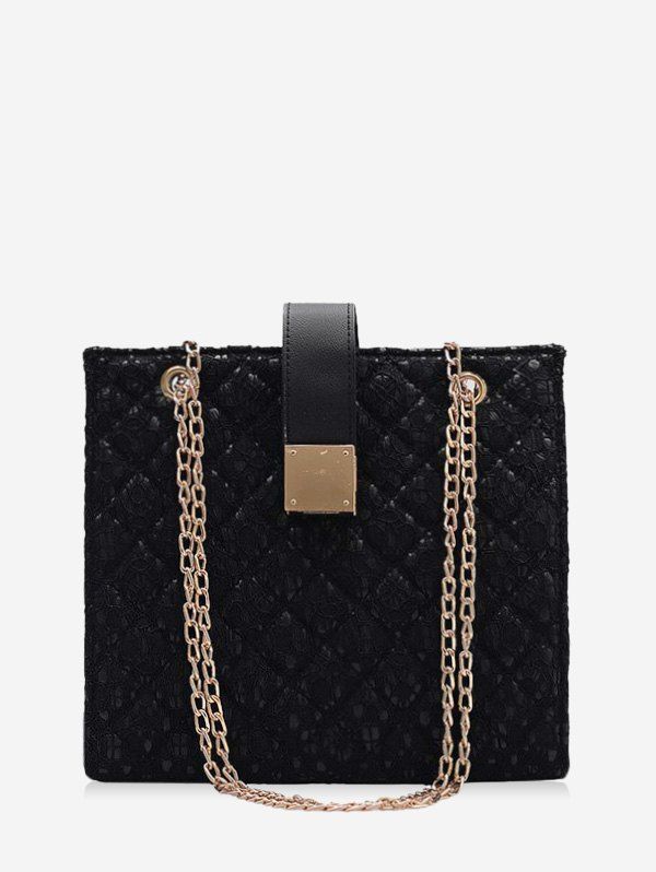 

Chain Strap Rhombus Crossbody Bag, Black
